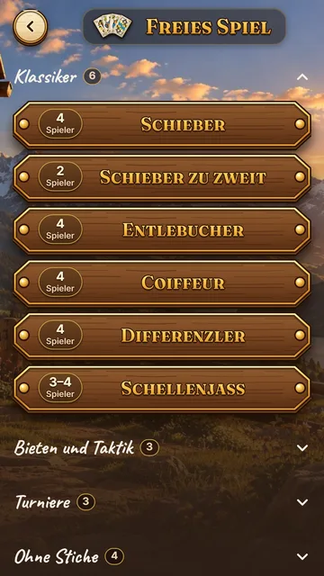 Auswahl der Spielarten